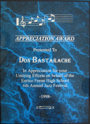 Enrico Fermi High School Jazz Festival Award