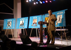 Ron Gill presenting 2009 Hall of Fame Inductees