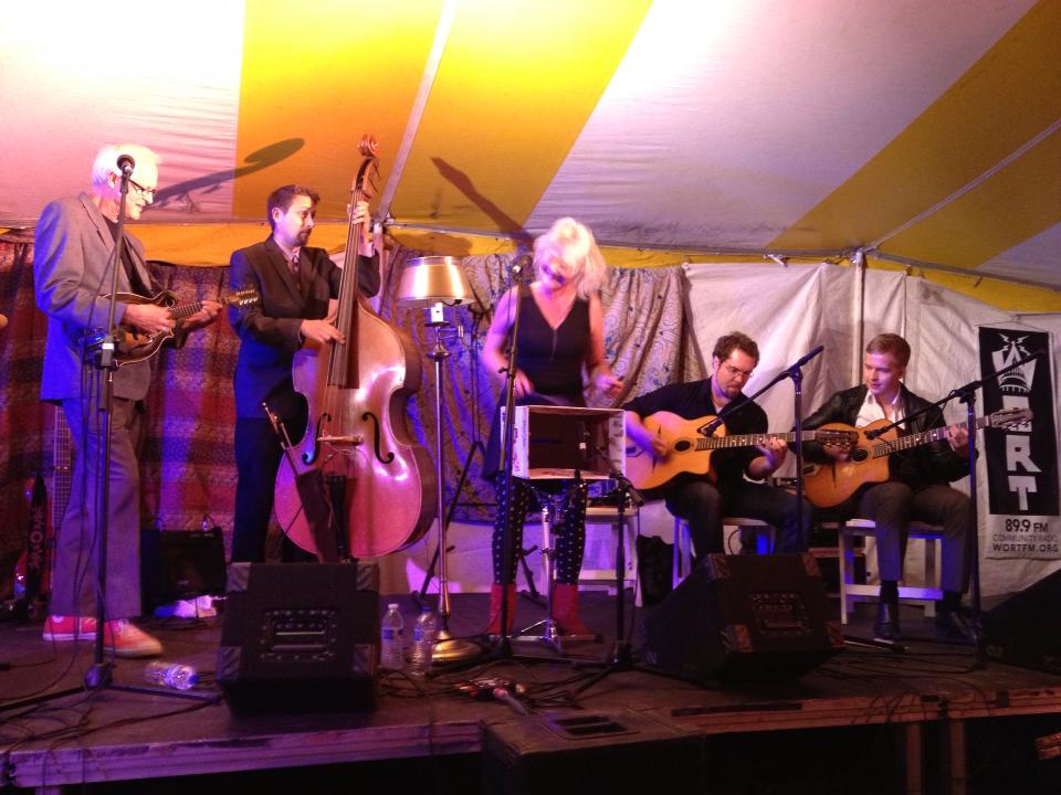 On stage at the Midwest Gypsy Swing Fest with Olli Soikelli and Harmonious Wail