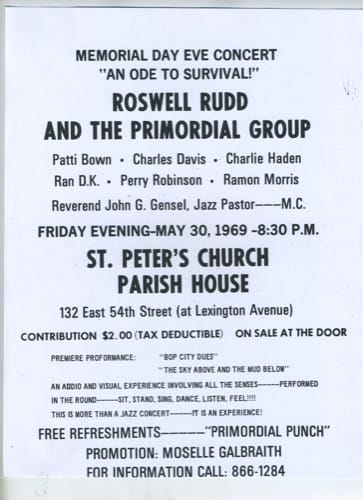 Jazz History Database Roswell Rudd flyer