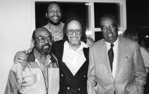 Willard Jenkins with NEA Jazz Masters Ray Brown, James Moody, and the great photographer Herman Leonard