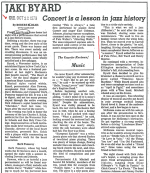 Concert is a lesson in jazz history