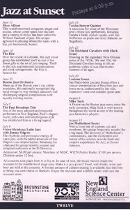 Jazz at Sunset 1993 Schedule