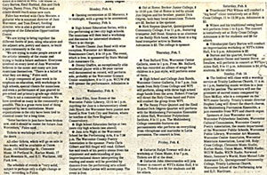 Schedule of Events and Locations 1985