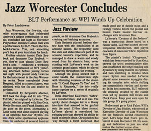Jazz Worcester Concludes BLT Performance at WPI