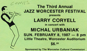Jazz Worcester Ticket February 1987