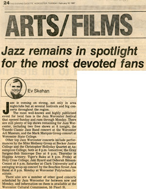 Jazz Remains in Spotlight Evening Gazette February 1987