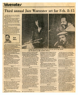 Third Annual Jazz Worcester Telegram and Gazette January 1987