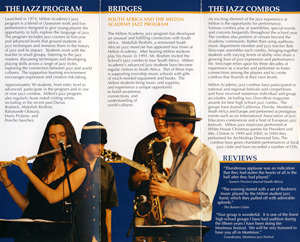 Pamphlet for Jazz at Milton