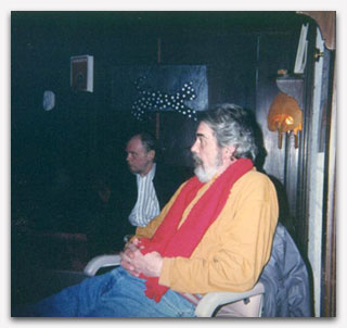 Jack Stevens and Peter DeVeber listen to playbacks