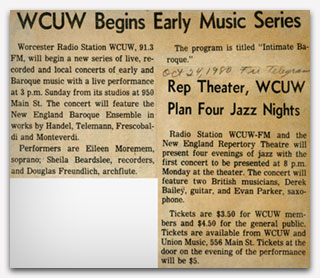 WCUW Begins Early Music Series
