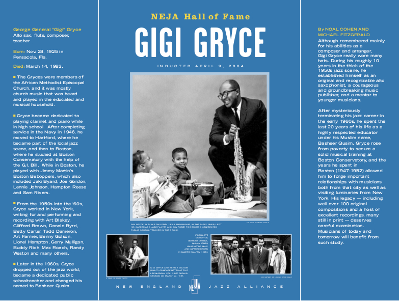 Gigi Gryce New England Hall of Fame Inductee