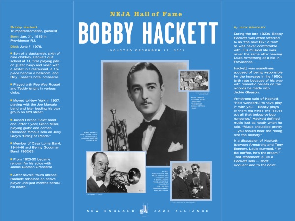 Bobby Hackett New England Jazz Hall of Fame Inductee
