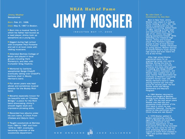 Jimmy Mosher New England Jazz Hall of Fame Inductee