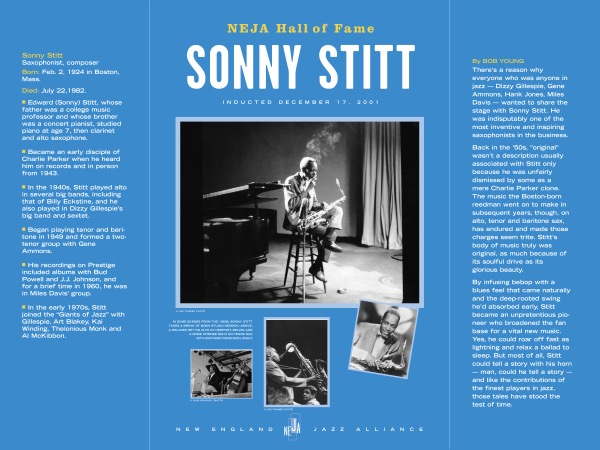 Sonny Stitt New England Jazz Hall of Fame Inductee